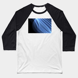 Abstract wave and curved lines illustration blue and black Baseball T-Shirt